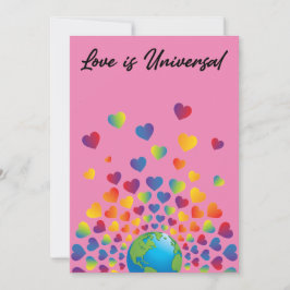 ミニマエレガントリストカラフルレインボーハートデザイン 案内状