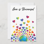 ミニマエレガントリストカラフルレインボーハートデザイン 案内状 (裏面)