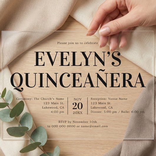 ミニマエレガントリストキンセアニェラ アクリル招待状