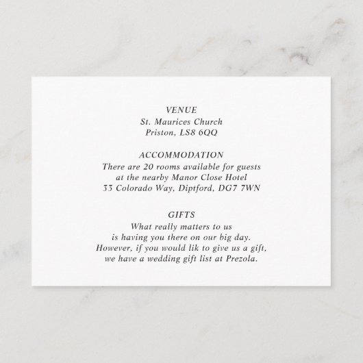 ミニマエレガントリストクラシックオリーブボタニカル エンクロージャーカード (裏面)