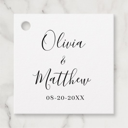 ミニマエレガントリストクラシックホワイト結婚 フェイバータグ (正面)