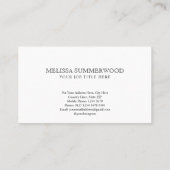 ミニマエレガントリストクラシック伝統ブラック&ホワイト 名刺 (裏面)