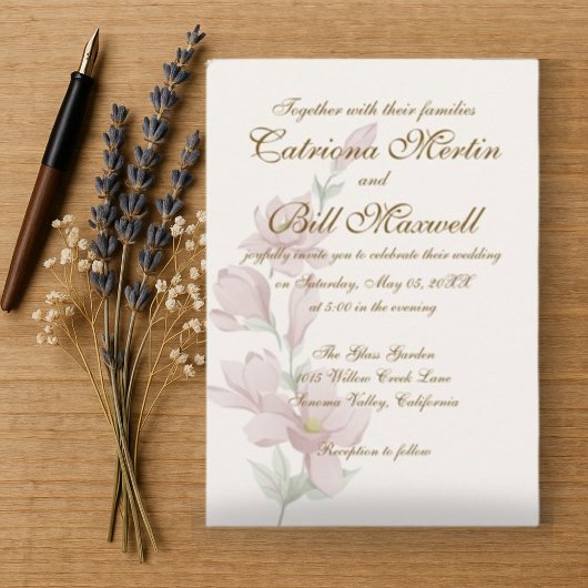 ミニマエレガントリストクラシック結婚式招待状 招待状