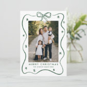 ミニマエレガントリストクリスマスリボン5写真ホー シーズンカード (スタンド正面)