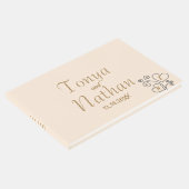 ミニマエレガントリストクリームホワイト結婚ズモノグラム ゲストブック (コーナー)