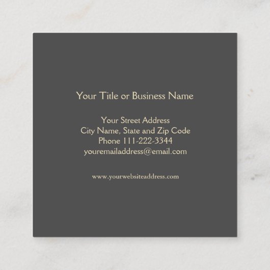 ミニマエレガントリストグリッター飛行機の名刺 スクエア名刺 (裏面)