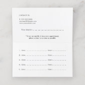 ミニマエレガントリストグリーンホワイト歯科医アポイントメント 予約カード (内部開封)