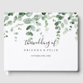 ミニマエレガントリストグリーンユーカリ結婚ス ゲストブック (正面)