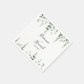 ミニマエレガントリストグリーンユーカリ結婚ス スタンダードカクテルナプキン (角)
