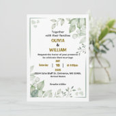 ミニマエレガントリストグリーンリーフアクリル結婚ズInvi 招待状 (スタンド正面)