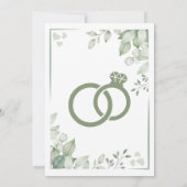 ミニマエレガントリストグリーンリーフアクリル結婚ズInvi 招待状 (裏面)