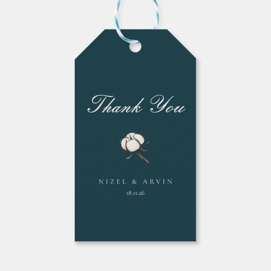 ミニマエレガントリストコットン深いグ結婚リーン ギフトタグ (裏面)