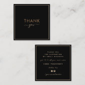 ミニマエレガントリストサンキューフレーム縁どディスカウント スクエア名刺 (正面/裏面)