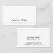 ミニマエレガントリストシック灰色モダン白 名刺 (正面/裏面)