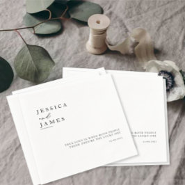 ミニマエレガントリストシック白黒結婚ズ スタンダードカクテルナプキン