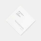 ミニマエレガントリストシック白黒結婚ズ スタンダードカクテルナプキン (角)