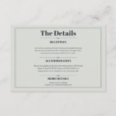 ミニマエレガントリストシック結婚詳細 エンクロージャーカード (正面)