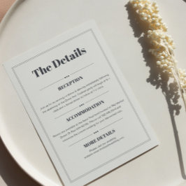 ミニマエレガントリストシック結婚詳細 エンクロージャーカード