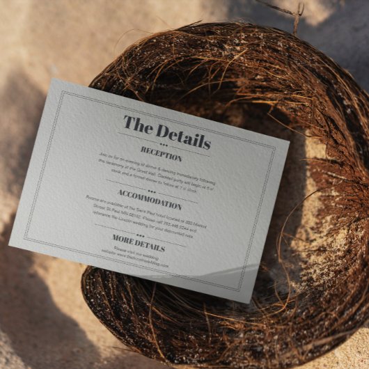 ミニマエレガントリストシック結婚詳細 エンクロージャーカード