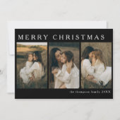 ミニマエレガントリストシンプルのクリスマス4 Photo Black シーズンカード (正面)