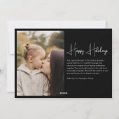 ミニマエレガントリストシンプルのクリスマス4 Photo Black シーズンカード (裏面)