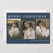 ミニマエレガントリストシンプルのクリスマス4 Photo Blue シーズンカード (正面)