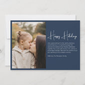 ミニマエレガントリストシンプルのクリスマス4 Photo Blue シーズンカード (裏面)