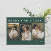 ミニマエレガントリストシンプルのクリスマス4 Photo Green シーズンカード (スタンド正面)