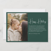 ミニマエレガントリストシンプルのクリスマス4 Photo Green シーズンカード (裏面)