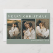 ミニマエレガントリストシンプルのクリスマス4 Photo Sage シーズンカード (正面)