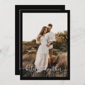 ミニマエレガントリストシンプルの写真婚約パーティ 招待状 (正面/裏面)