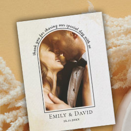 ミニマエレガントリストシンプルの写真結婚の感謝 ポストカード