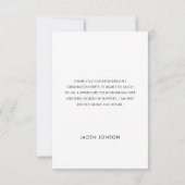 ミニマエレガントリストシンプルの卒業写真1枚 サンキューカード (裏面)