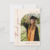 ミニマエレガントリストシンプルの卒業写真1枚 サンキューカード (正面)