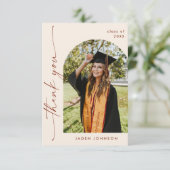 ミニマエレガントリストシンプルの卒業写真1枚 サンキューカード (スタンド正面)