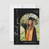 ミニマエレガントリストシンプルの卒業写真1枚 サンキューカード (正面)