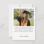 ミニマエレガントリストシンプルの卒業式2写真 サンキューカード (裏面)