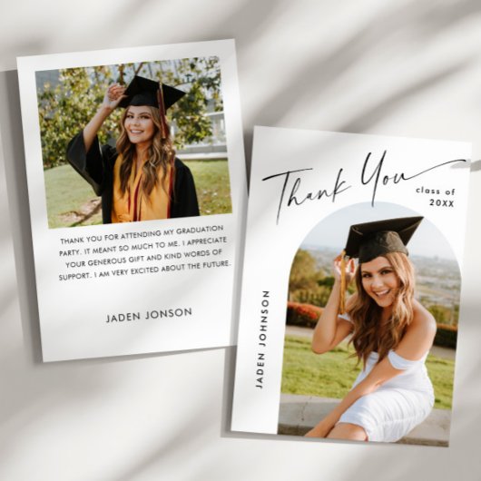 ミニマエレガントリストシンプルの卒業式2写真 サンキューカード