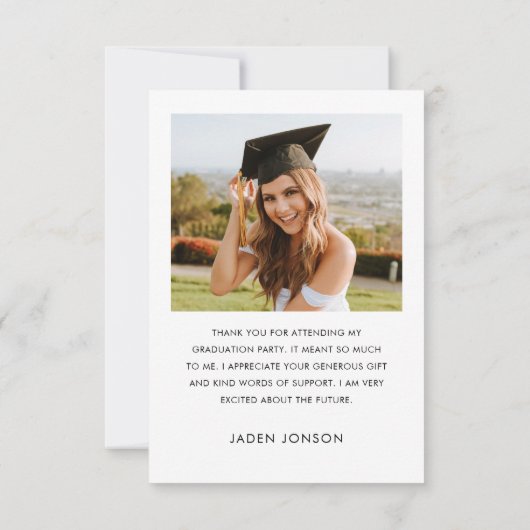 ミニマエレガントリストシンプルの卒業式2写真 サンキューカード (裏面)