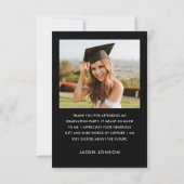 ミニマエレガントリストシンプルの卒業式2写真 サンキューカード (裏面)