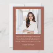 ミニマエレガントリストシンプルの卒業式2写真 サンキューカード (裏面)