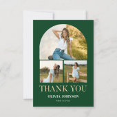 ミニマエレガントリストシンプルの卒業式4 Photo サンキューカード (正面)