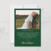 ミニマエレガントリストシンプルの卒業式4 Photo サンキューカード (裏面)