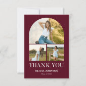 ミニマエレガントリストシンプルの卒業式4 Photo サンキューカード (正面)