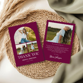 ミニマエレガントリストシンプルの卒業式4 Photo サンキューカード