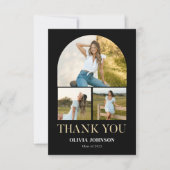 ミニマエレガントリストシンプルの卒業式4 Photo サンキューカード (正面)