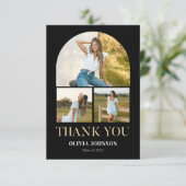 ミニマエレガントリストシンプルの卒業式4 Photo サンキューカード (スタンド正面)