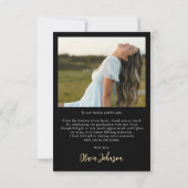 ミニマエレガントリストシンプルの卒業式4 Photo サンキューカード (裏面)