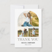 ミニマエレガントリストシンプルの卒業式4 Photo サンキューカード (正面)