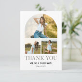 ミニマエレガントリストシンプルの卒業式4 Photo サンキューカード (スタンド正面)